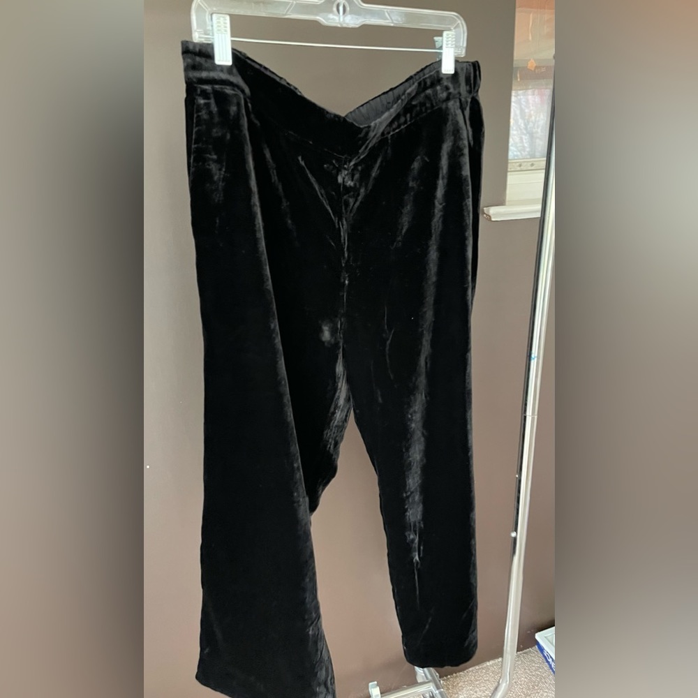 NWT Jcrew Black Velvet Wide Leg Pants size 16